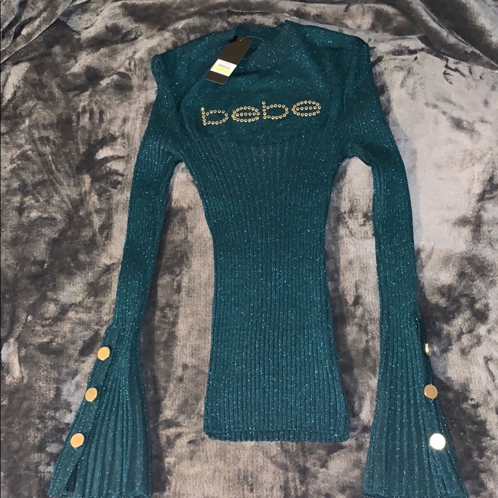 Bebe Grommet Sleeve Sweater